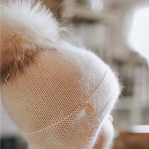 Petite maison Cashmere Girls Aviaor Hat oatmeal ivory Medium 12 months - 4 years